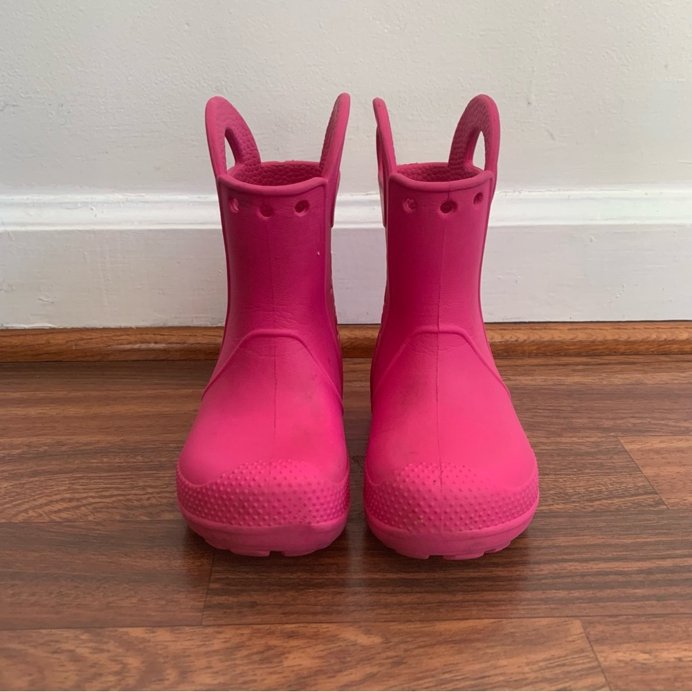 Crocs Toddler Girls Handle It Rubber Rain Boots Pink Size 7C